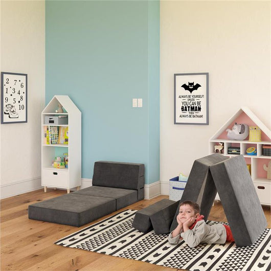 DHP Comfy Flip Out Chair and Sleeper Convertible 3-in-1 Design in Dark Gray!

-Brand new in the box (ONE Small Rectangular Cushion is lightly indented from a strap in shipping. May go back to normal over time, price reduced for this)