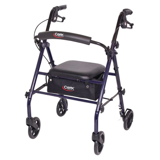 Carex Rollator Walker with Padded Seat, 6-inch Wheels, Cushioned Back Support and Storage Pouch, Black!

-Brand new out of the box 