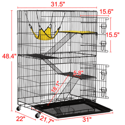 Yaheetech, 4-Tier & 1-Hammock Playpen, Premium Cat Cage, Black, 47-in!

-Brand new in the box 