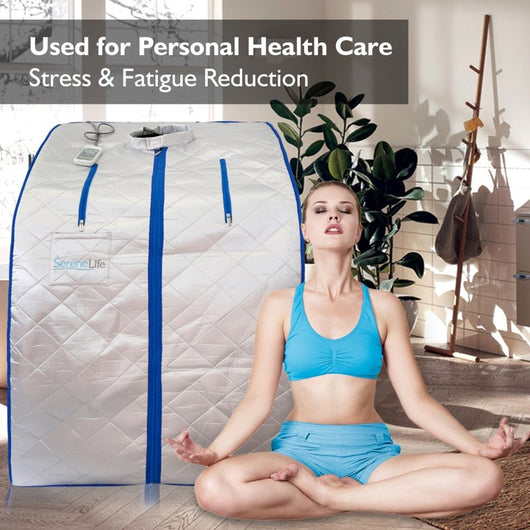 SereneLife Portable Infrared Home Spa 1 Person Steam Sauna with Foot Heating Pad!

-Brand new in the box