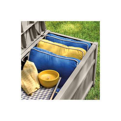 Suncast Outdoor 50 Gallon Resin Deck Box with Seat, Light Taupe!

-Brand new and Assembled