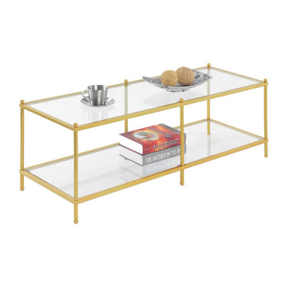 Convenience Concepts Royal Crest Coffee Table, Clear Glass and Gold!

-Brand new in the box 