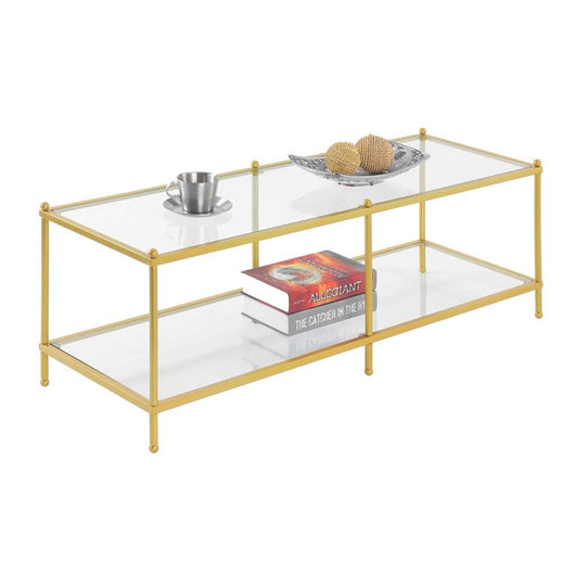 Convenience Concepts Royal Crest Coffee Table, Clear Glass and Gold!

-Brand new in the box 