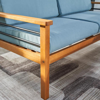 VIFAH Gloucester Contemporary Patio Wood 2-Seater Sofa- NEW AND ASSEMBLED!!!