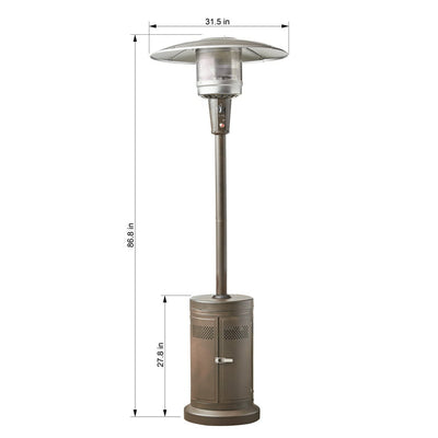 Mainstays 48,000 BTU Mocha Powder Coat Finish Propane Gas Outdoor Patio Heater!  -Brand new in the box