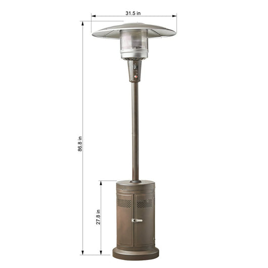 Mainstays 48,000 BTU Mocha Powder Coat Finish Propane Gas Outdoor Patio Heater!  -Brand new in the box