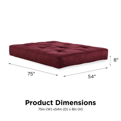 River Street Designs 8 Inch Independently Encased Coil Futon Mattress, Red Microfiber, Full Size!

-Brand new in the box 