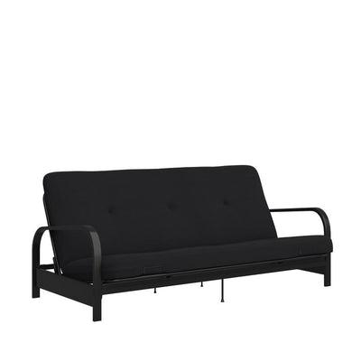 Caddie 6” Thermobonded High Density Polyester Fill Futon Mattress, Full, Black Linen**New in box** (Mattress Only)