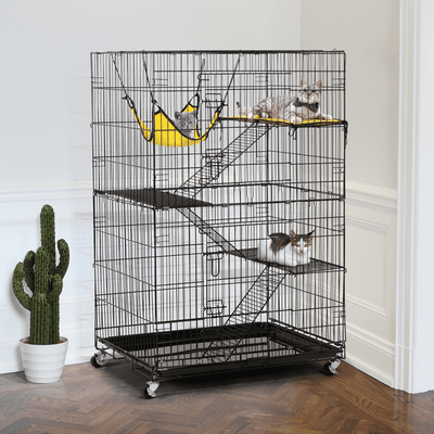 Yaheetech, 4-Tier & 1-Hammock Playpen, Premium Cat Cage, Black, 47-in!

-Brand new in the box 