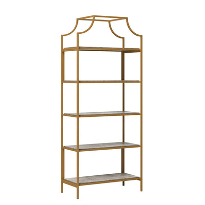 Sauder International Lux 5-Shelf Metal Bookcase, Deco Stone Finish!

-Brand new in the box 