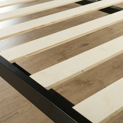 Modern Studio Platform 1500 Metal Bed Frame/Mattress Foundation, no Boxspring needed, Wooden Slat Support, Queen!