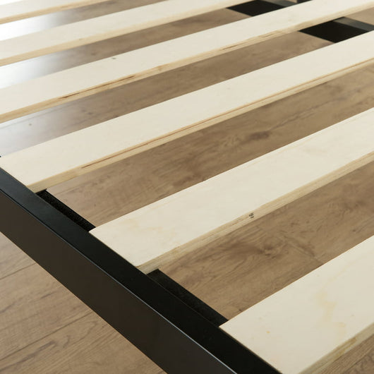Modern Studio Platform 1500 Metal Bed Frame/Mattress Foundation, no Boxspring needed, Wooden Slat Support, Queen!