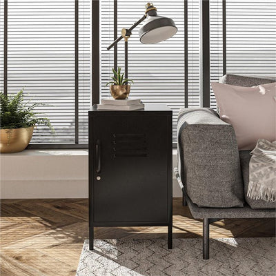 SystemBuild Bonanza Metal Locker End Table in Black!

-Brand new in the box