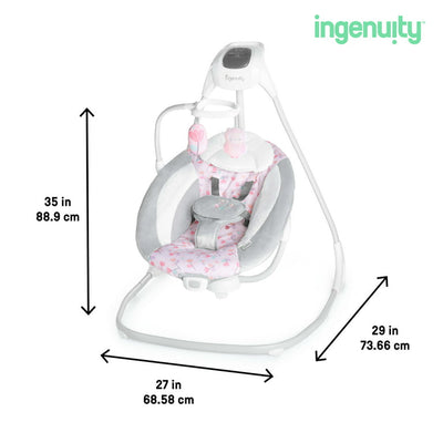 Ingenuity SimpleComfort Multi-Direction Compact Baby Swing with Vibrating Seat - Cassidy (Pink)!

-Brand new in the box 