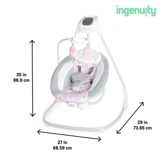 Ingenuity SimpleComfort Multi-Direction Compact Baby Swing with Vibrating Seat - Cassidy (Pink)!

-Brand new in the box 