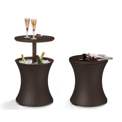Keter Pacific 7.5 Gallon Cool Bar , Resin Outdoor Patio Beverage Cooler Table, Extra Storage, Rattan Look Brown!

-Brand new out of the box 