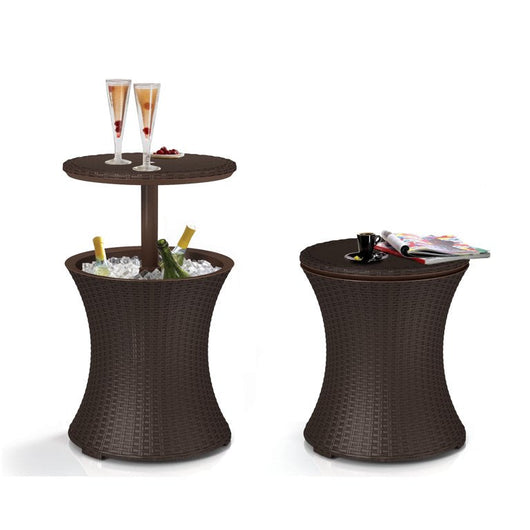 Keter Pacific 7.5 Gallon Cool Bar , Resin Outdoor Patio Beverage Cooler Table, Extra Storage, Rattan Look Brown!

-Brand new out of the box 