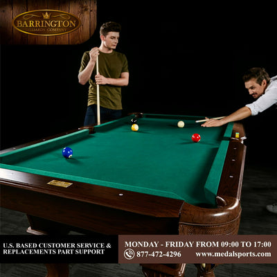 Barrington 90" Ball and Claw Leg Billiard, Pool Table with Cue Rack and Dartboard Set!