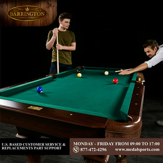 Barrington 90" Ball and Claw Leg Billiard, Pool Table with Cue Rack and Dartboard Set!