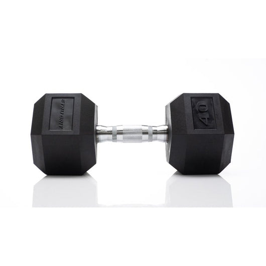 Tru Grit Fitness 40 lb Black Hex Rubber Dumbbell Weight With 360 Degree Welded Cast-iron Core - Set of 2! 

-Brand new out of the box
