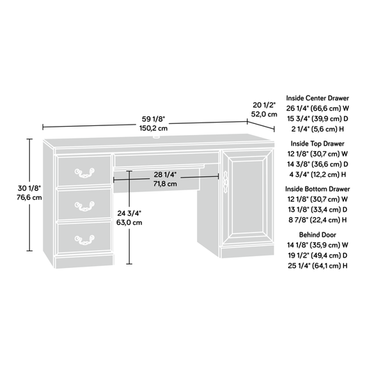 Sauder Heritage Hill Computer Credenza Desk, Classic Cherry!
-Brand new in the box 