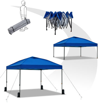 Yaheetech 10''x 10'' Outdoor Pop Up Canopy Instant Tent Adjustable Height Shade Portable Tent with Wheeled Carry Bag Ropes and Stakes,Navy Blue!

-Brand new in the carry Case
