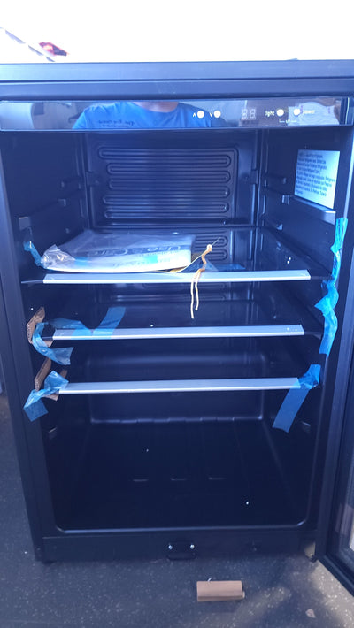 Frigidaire FFBC4622QS 22 Freestanding Beverage Center with 138 Can Capacity 4.6 cu. ft. Capacity 3 Adjustable Glass Shelves and Lock in Stainless Steel!

-Brand new out of the box, but does have two minor indents from shipping on two corners, photos shown