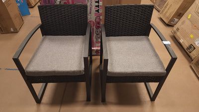 UXIE B4 Black Rattan Chair with Cushion- NEW OUT OF BOX!!! (Dented from shipping, see photos)