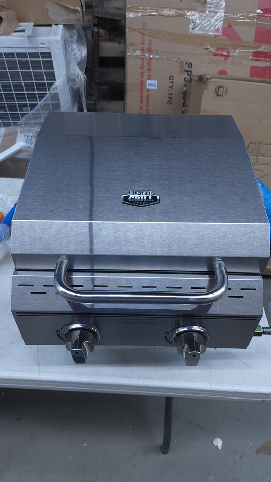 Expert Grill 2 Burner Tabletop Propane Gas Grill in Stainless Steel!

-Brand new out of the box, does have some very light scratchs from shipping, photos shown but aren't very noticeable 