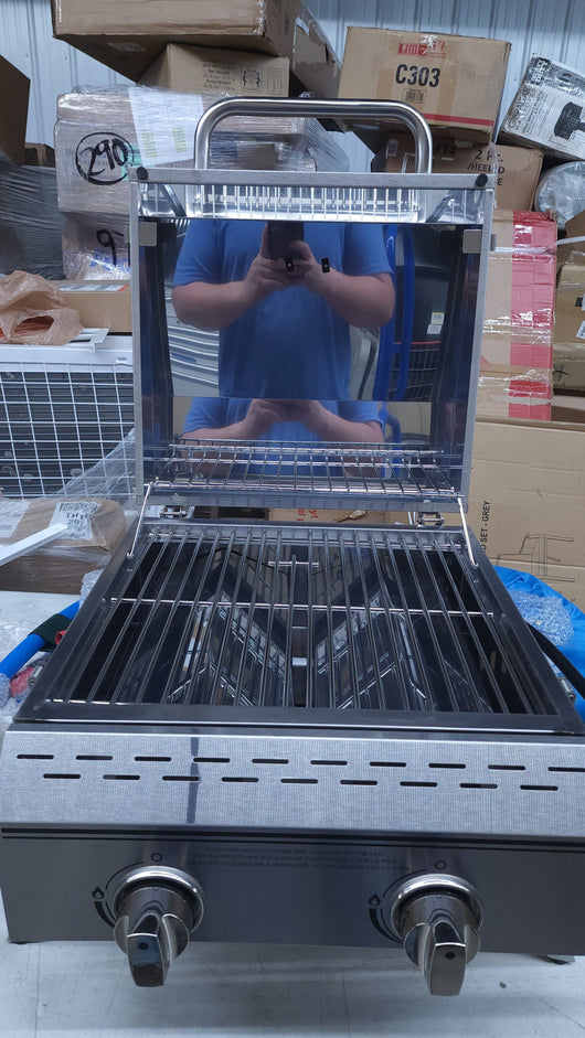 Expert Grill 2 Burner Tabletop Propane Gas Grill in Stainless Steel!

-Brand new out of the box, does have some very light scratchs from shipping, photos shown but aren't very noticeable 