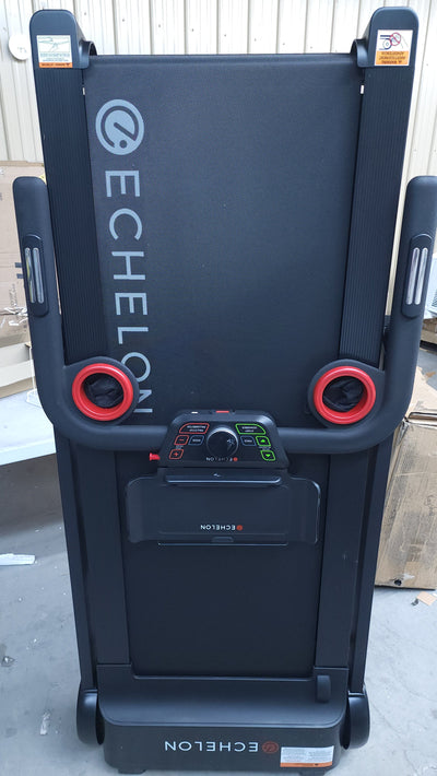 Echelon Stride Sport Auto-Fold Compact Treadmill with 12 Levels of Incline!

-Brand new and assembled but the wheels are not perfect from shipping. Treadmill does not roll very well, functionality is perfect though