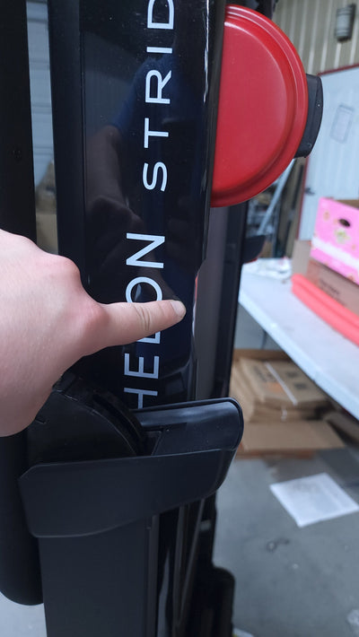 Echelon Stride Sport Auto-Fold Compact Treadmill with 12 Levels of Incline!

-Brand new and assembled but the wheels are not perfect from shipping. Treadmill does not roll very well, functionality is perfect though
