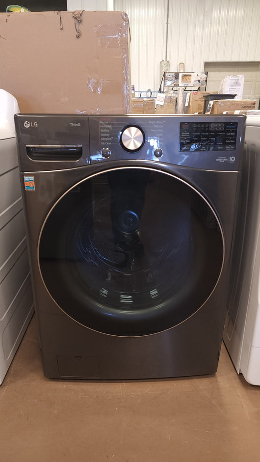LG  TurboWash 360 Smart Wi-Fi Enabled 4.5-cu ft High Efficiency Stackable Steam Cycle Front-Load Washer (Black Steel) ENERGY STAR! (USED)

-USED - TESTED & WORKS GREAT (Does have some very light scratchs, photos shown