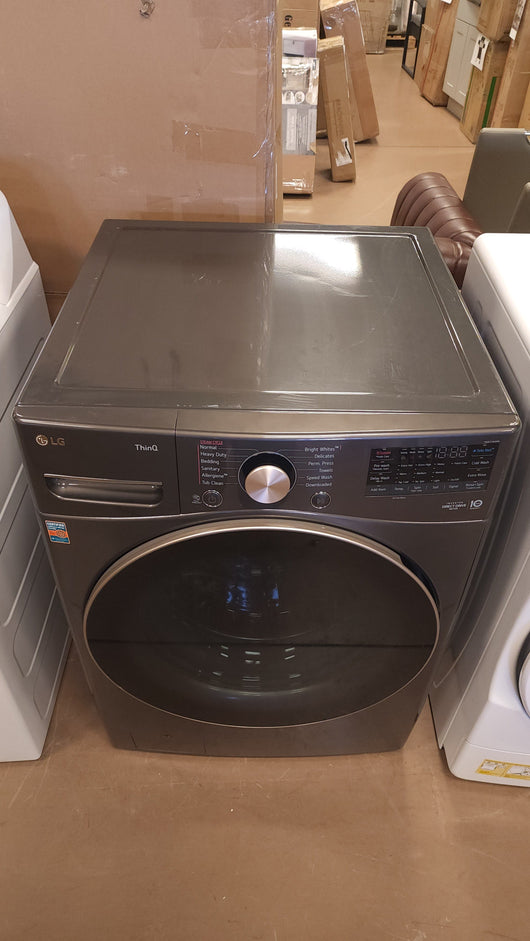 LG  TurboWash 360 Smart Wi-Fi Enabled 4.5-cu ft High Efficiency Stackable Steam Cycle Front-Load Washer (Black Steel) ENERGY STAR! (USED)

-USED - TESTED & WORKS GREAT (Does have some very light scratchs, photos shown