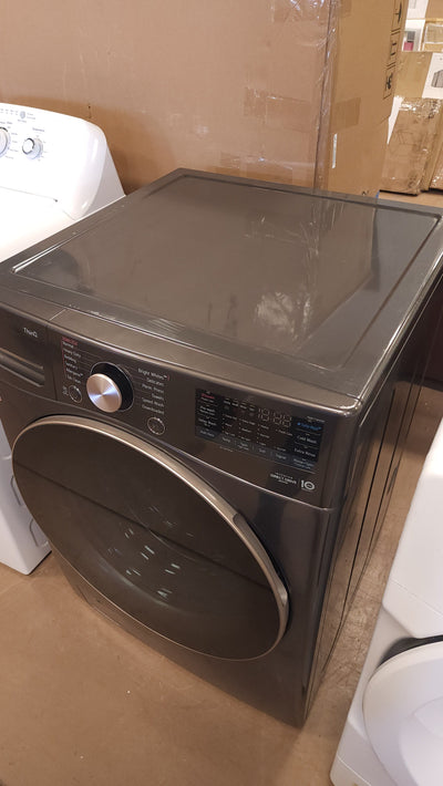 LG  TurboWash 360 Smart Wi-Fi Enabled 4.5-cu ft High Efficiency Stackable Steam Cycle Front-Load Washer (Black Steel) ENERGY STAR! (USED)

-USED - TESTED & WORKS GREAT (Does have some very light scratchs, photos shown