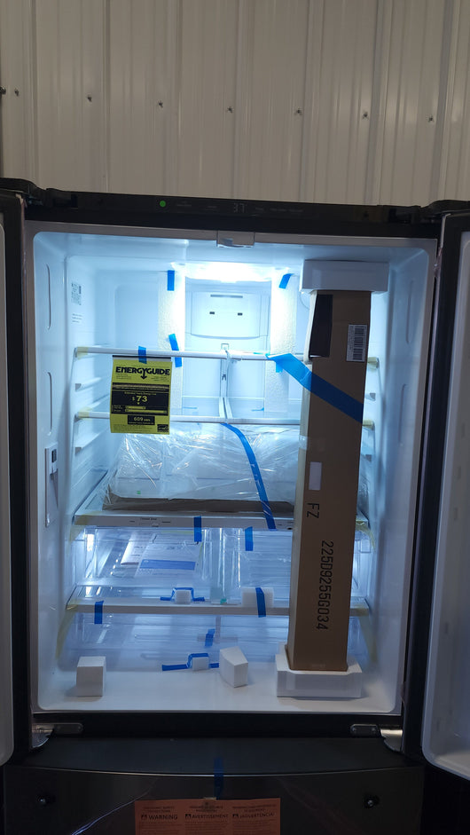 GE  24.8-cu ft French Door Refrigerator with Ice Maker (Stainless Steel) ENERGY STAR!

-Brand new but may have some small scratchs from shipping, photos shown