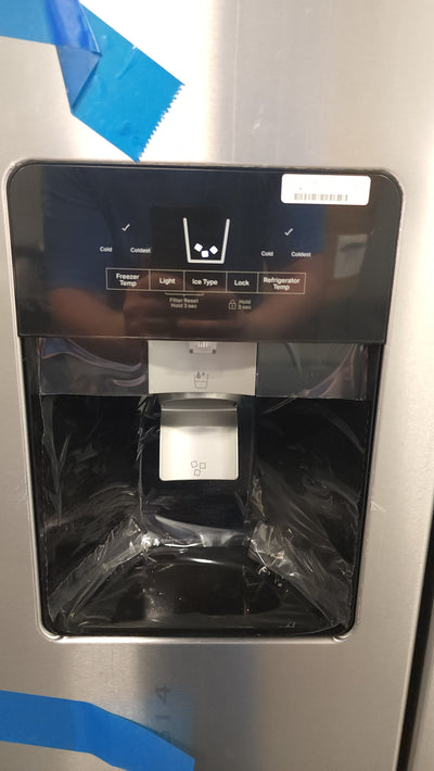 Whirlpool  21.4-cu ft Side-By-Side Refrigerator with Ice and Water Dispenser and Can Caddy - Fingerprint Resistant Stainless Steel!

-Brand new but is scratch/dented from shipping, photos shown!