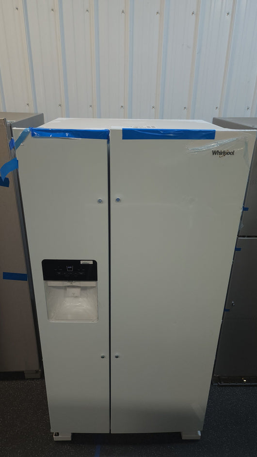 Whirlpool  21.4-cu ft Side-By-Side Refrigerator with Ice and Water Dispenser and Can Caddy - White!

-Brand new but is scratch/dented from shipping 

-AUTOMATICALLY 20% OFF