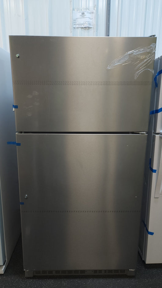 Whirlpool  20.5-cu ft Top-Freezer Refrigerator, Fingerprint Resistant Stainless Steel!

-Brand new, photos shown