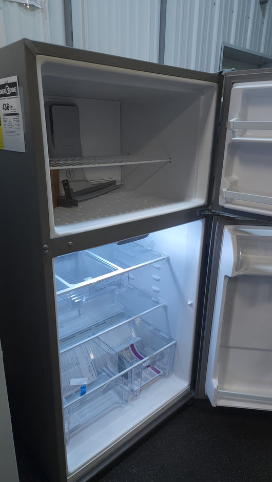 Whirlpool  20.5-cu ft Top-Freezer Refrigerator, Fingerprint Resistant Stainless Steel!

-Brand new, photos shown