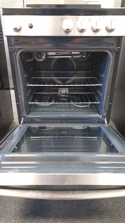 GE  24-in Smooth Surface 4 Elements 2.9-cu ft Steam Cleaning Freestanding Electric Range (Stainless Steel)!

-Brand new out of the box 