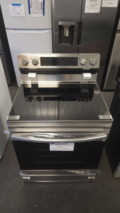 Samsung  30-in Smooth Surface 5 Elements 6.3-cu ft Self-Cleaning Air Fry Convection Oven Freestanding Electric Range (Fingerprint Resistant Stainless Steel)!

-Brand new out of the box