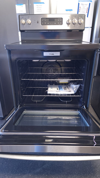 GE  30-in Smooth Surface 5 Elements 5.3-cu ft Self-Cleaning Air Fry Convection Oven Freestanding Electric Range (Fingerprint-resistant Stainless Steel)!