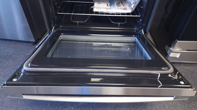 GE  30-in Smooth Surface 5 Elements 5.3-cu ft Self-Cleaning Air Fry Convection Oven Freestanding Electric Range (Fingerprint-resistant Stainless Steel)!