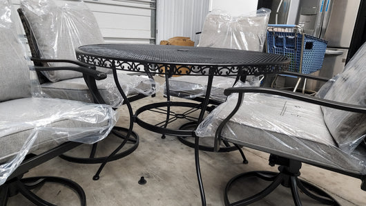 Better Homes & Gardens 5Pc Elmdale Chairs W/Black Better Homes & Gardens Rought Iron Table!

-Brand new and assembled
