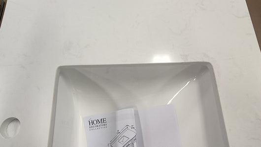 Riverdale 48 in. W x 21 in. D Vanity in Dove Grey with a Cultured Marble Vanity Top in White with White Sink! 

-Brand new out of the box ( Top of Vanity is Cracked - Photos shown - Price reduced for the crack)