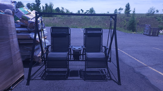 Mainstays Zero-Gravity Steel Porch Swing,Black!

-Brand new and assembled but is missing the canopy, photos shown