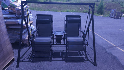 Mainstays Zero-Gravity Steel Porch Swing,Black!

-Brand new and assembled but is missing the canopy, photos shown