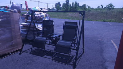 Mainstays Zero-Gravity Steel Porch Swing,Black!

-Brand new and assembled but is missing the canopy, photos shown