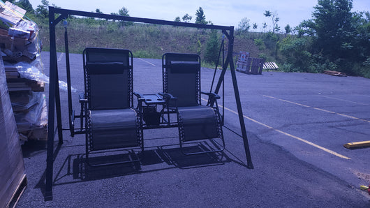 Mainstays Zero-Gravity Steel Porch Swing,Black!

-Brand new and assembled but is missing the canopy, photos shown